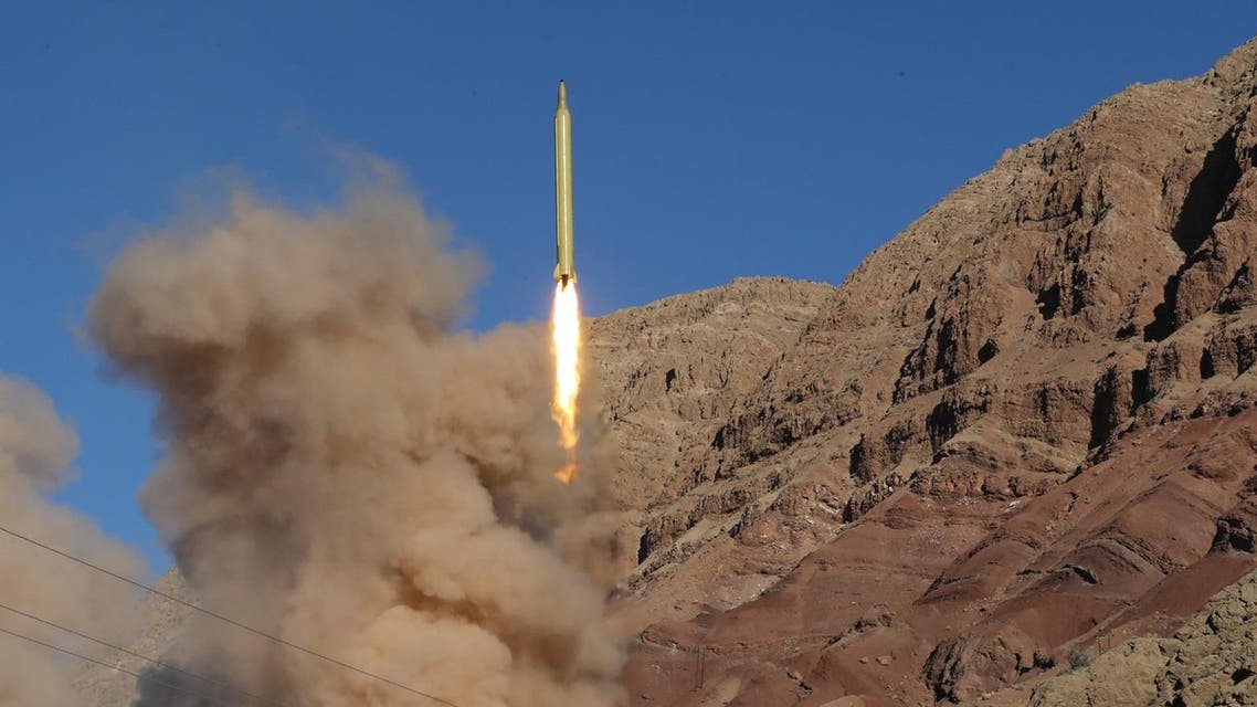 A long-range Qadr ballistic missile is launched in the Alborz mountain range in northern Iran on March 9, 2016. Iran said its armed forces had fired two more ballistic missiles as it continued tests in defiance of US warnings. Mahmood Hosseini / TASNIM NEWS / AFP