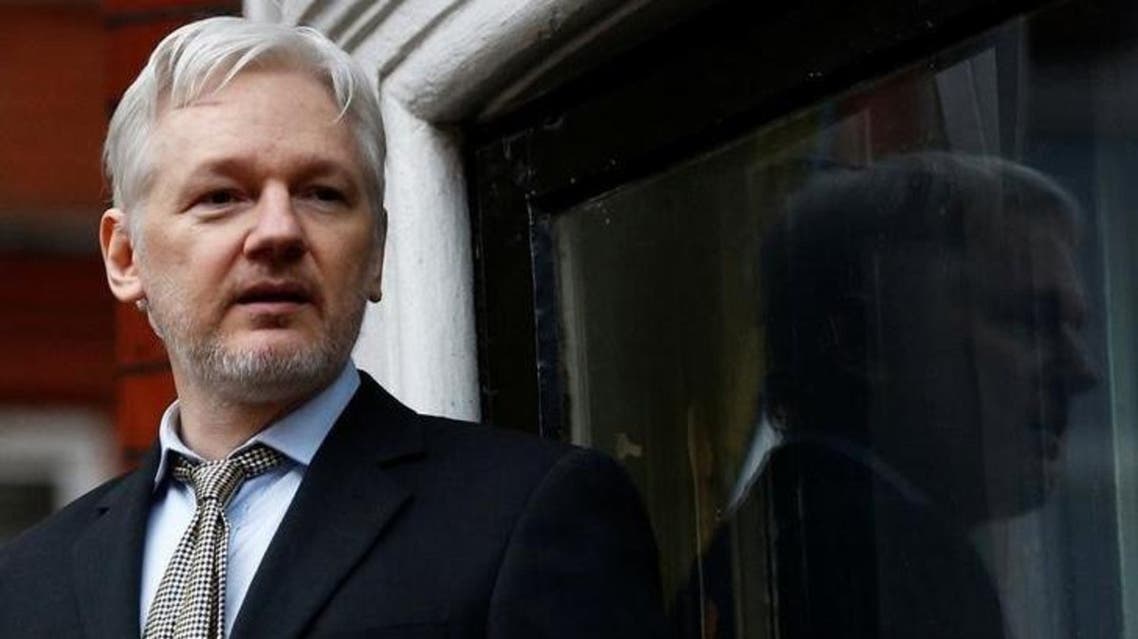 WikiLeaks founder Julian Assange makes a speech from the balcony of the Ecuadorian Embassy, in central London, Britain February 5, 2016. REUTERS