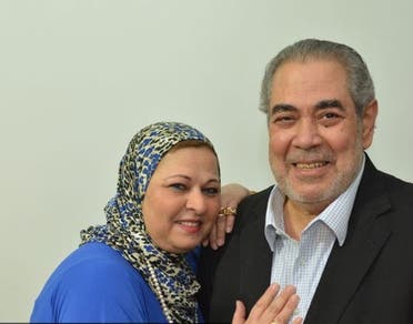 الفنان صبري عبدالمنعم مع زوجته (ابنة عبدالمنعم إبراهيم)