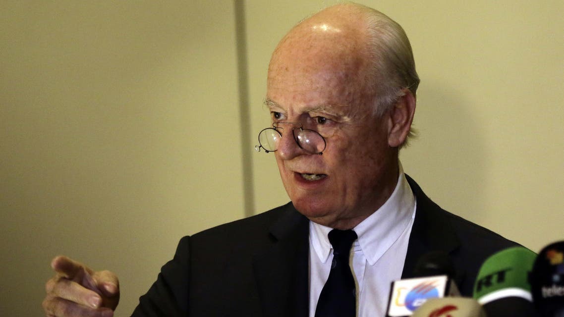 UN Syria envoy Staffan de Mistura speaks during a press conference in the capital Damascus on November 20, 2016. (AFP)