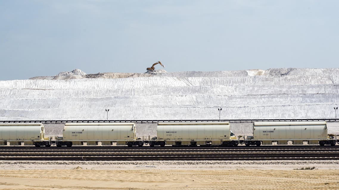 A phosphate rock production site at the Maaden Aluminium Factory in Ras Al-Khair Industrial area near Jubail City, 570 kms east of the Saudi capital Riyadh. (AFP)
