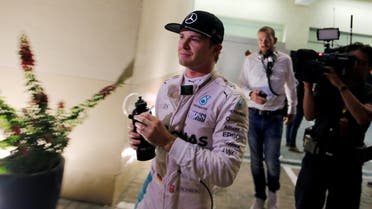 Mercedes' Formula One driver Nico Rosberg of Germany leaves the garage after the second free practice. (Reuters)