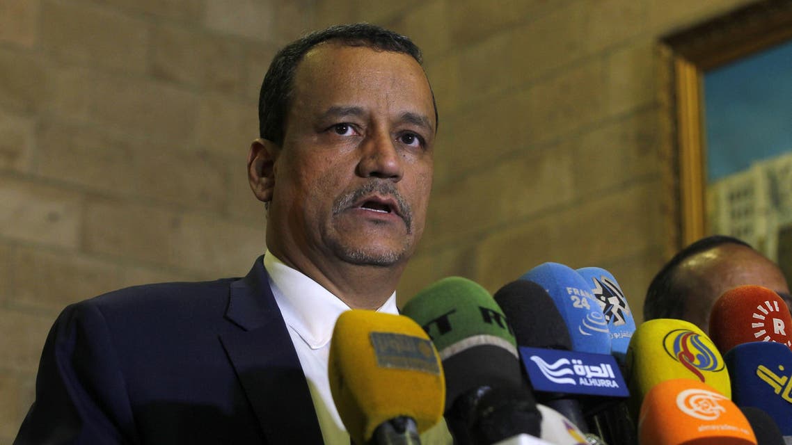 UN Special Envoy for Yemen Ismail Ould Cheikh Ahmed speaks to the press after arriving at Sanaa International Airport for a two-day visit on October 23, 2016 in the Yemeni capital Sanaa. The pro-government Arab coalition stepped up air strikes on Iran-backed rebels in Yemen and clashes raged on the ground as warring parties ignored a UN call to renew a fragile ceasefire. The 72-hour ceasefire took effect just before midnight (2100 GMT) Wednesday to allow aid deliveries in Yemen, whose war has killed thousands of people and left millions homeless and hungry. MOHAMMED HUWAIS / AFP