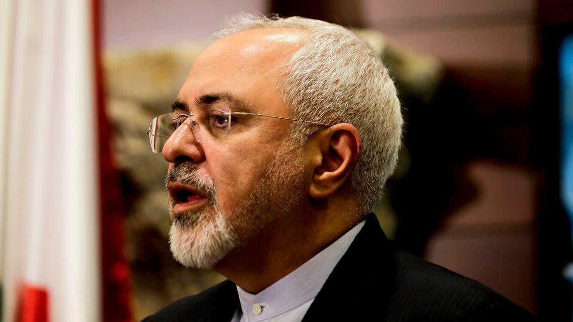 Iranian Foreign Minister Mohammad Javad Zarif speaks to the media after he meets Lebanon's newly elected President Michel Aoun at the presidential palace in Baabda, east of Beirut, Lebanon, Monday, Nov. 7, 2016. AP