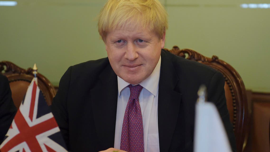 British Secretary of State for Foreign Affairs, Boris Johnson listens to Pakistan's National Security Advisor Sartaj Aziz (unseen) during their meeting at the Foreign Ministry in Islamabad on Thursday, Nov. 24, 2016. (AP)