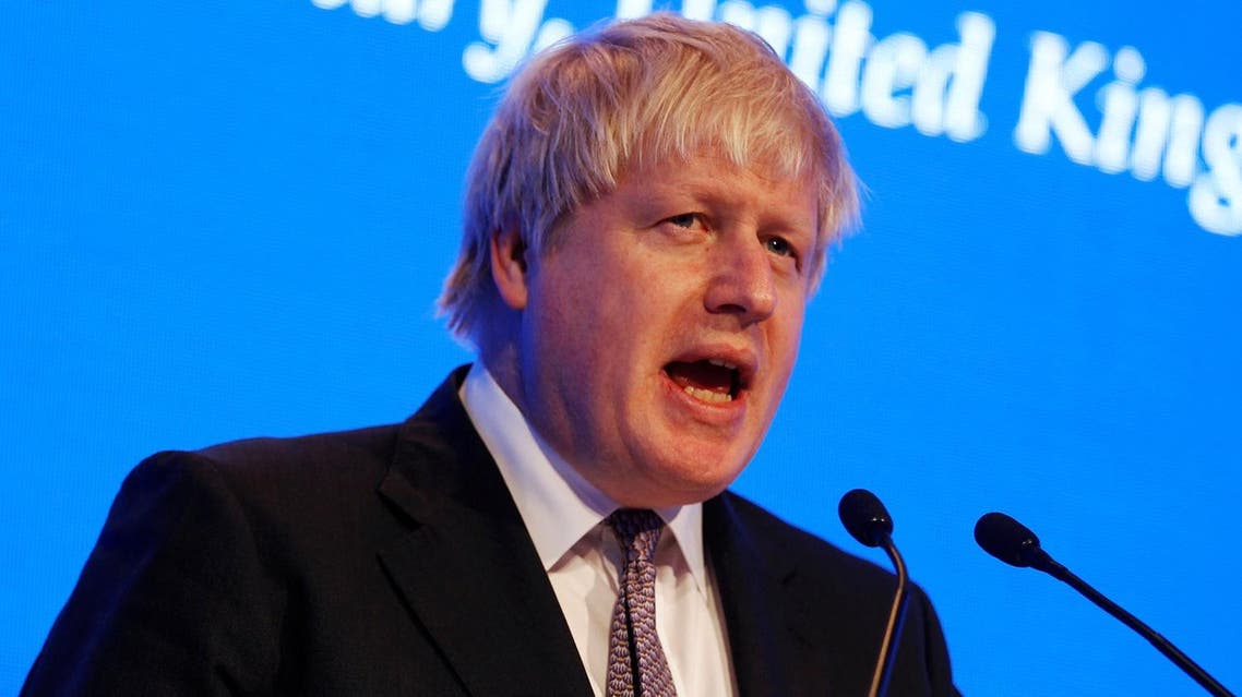 Britain’s Foreign Secretary Boris Johnson speaks at the IISS Regional Security Summit’s Manama Dialogue. (Reuters)