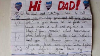 Child’s heartbreaking Christmas letter to dead father goes viral