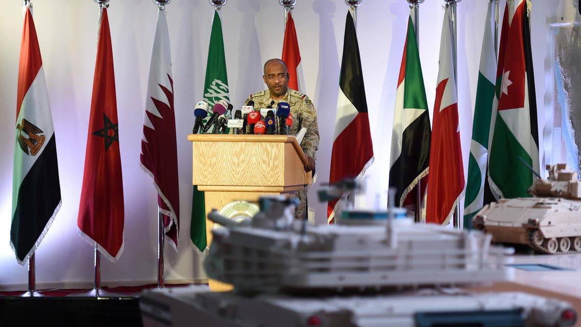 Arab coalition spokesman says it was used only to defend Saudi towns and villages against continuous attacks by Houthi militia. (AFP)
