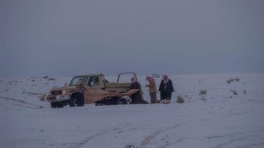 Striking photos of snow covered Saudi desert
