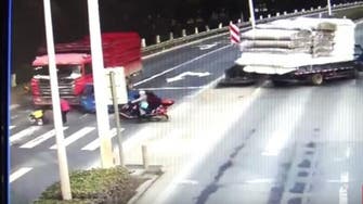 WATCH: Toddler miraculously escapes death in truck accident 