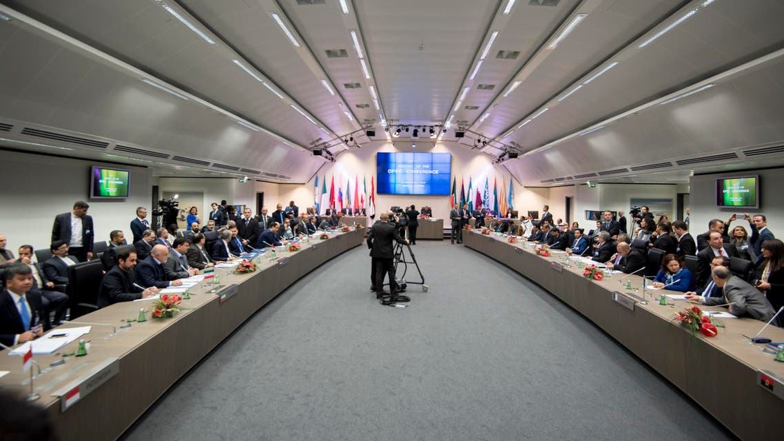 OPEC ministers attend a meeting of the Organization of the Petroleum Exporting Countries, OPEC, at the OPEC headquarters in Vienna, Austria on November 30, 2016. (AFP)