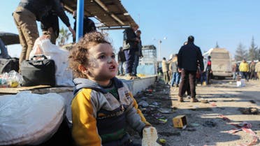 A Syrian child evacuated from the embattled Syrian city of Aleppo during the ceasefire arrives at a refugee camp in Rashidin, near Idlib, Syria, Tuesday, Dec. 20, 2016. Russian Foreign Minister Sergey Lavrov said on Tuesday that Russia, Iran and Turkey are ready to act as guarantors in a peace deal between the Syrian government and the opposition. He spoke on Tuesday after a meeting of the three countries' foreign ministers in Moscow. (AP)