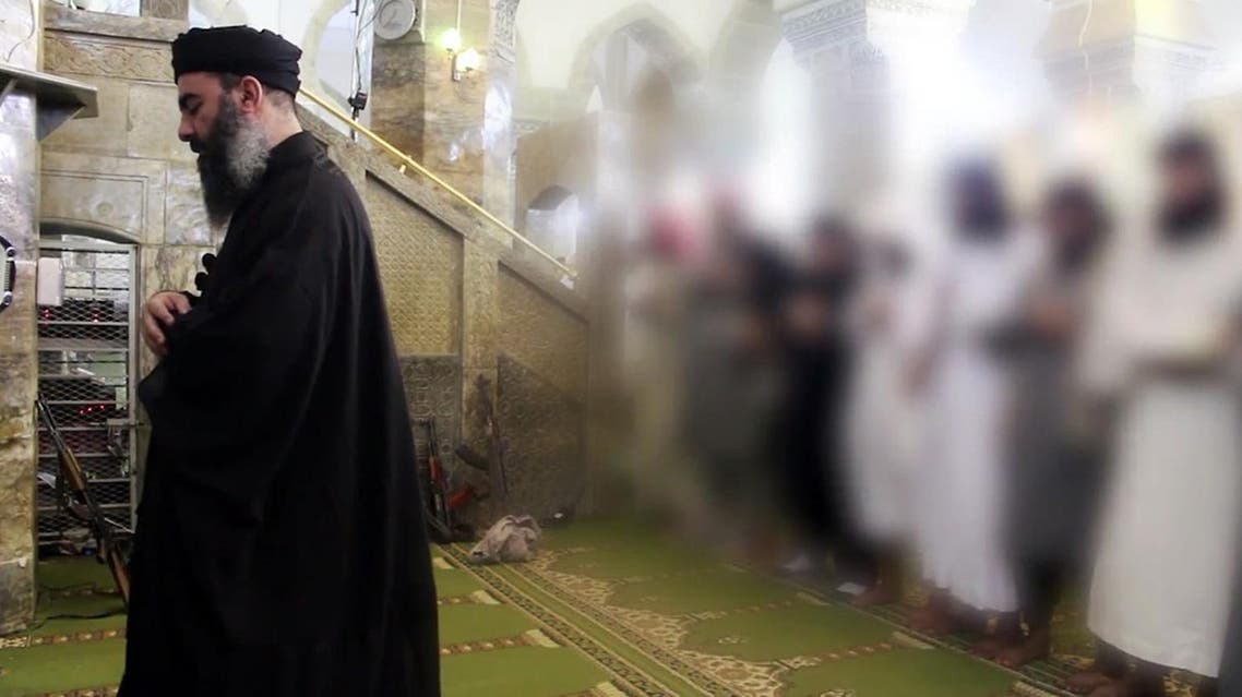 An image grab taken from a propaganda video released on July 5, 2014 by al-Furqan Media allegedly shows the leader of ISIS, Abu Bakr al-Baghdadi. (AFP)