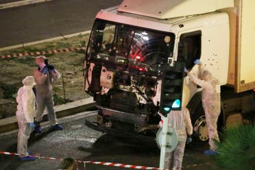 91: Authorities investigate a truck after it plowed through Bastille Day revelers in the French resort city of Nice, France, on July 14, 2016. (AP)