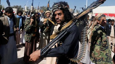 A Houthi militant attends a parade held by newly recruited Houthi fighters in Sanaa. (Reuters)