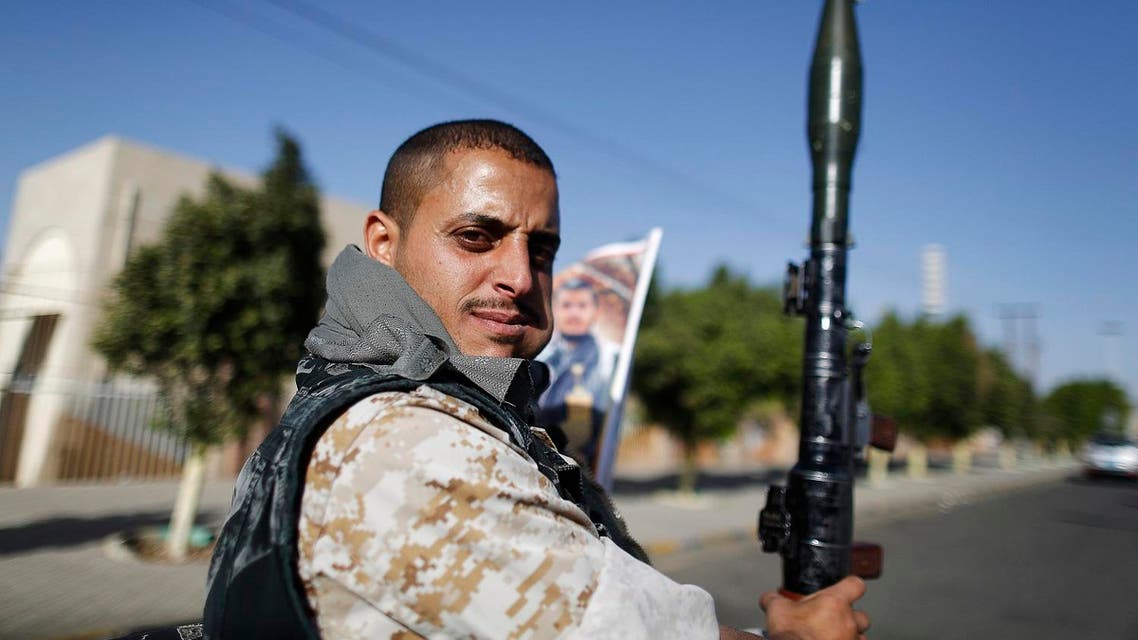 A Houthi fighter holds a rocket-propelled grenade (RPG) as he rides on the back of a patrol truck in Sanaa March 6, 2015. (File photo: Reuters)