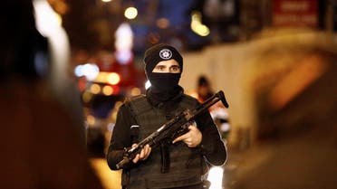 Police secure an area near an Istanbul nightclub, following a gun attack. (Reuters)