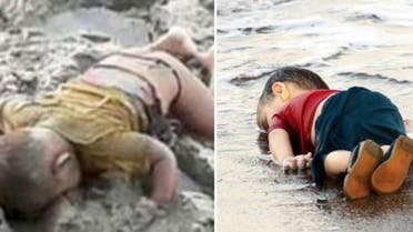 A heartbreaking picture purporting to show a dead Rohingya child (L) from Myanmar has evoked memories of Syrian refugee Aylan Kurdi (R). (Photo courtesy: Rvsiontv.com)