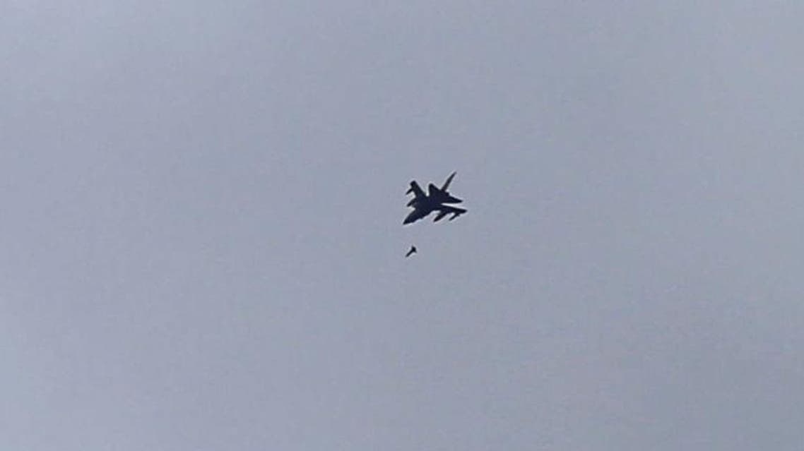 A fighter jet belonging to the Saudi-led coalition fires a missile over Sanaa, Yemen August 30, 2016. reuters