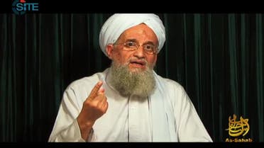 This still image from video obtained on October 26, 2012 courtesy of the Site Intelligence Group shows al-Qaeda leader Ayman al-Zawahiri speaking in a video, from an undisclosed location, released by Al-Qaeda’s media arm, as-Sahab. (File photo: AFP)