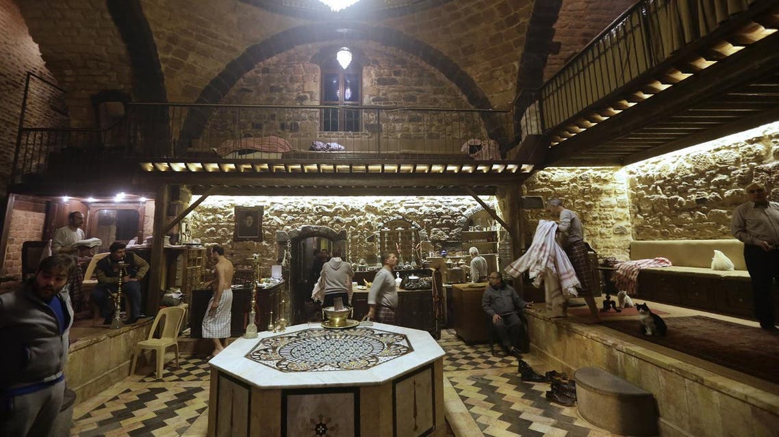 Syrian men visit the Hammam in the capital Damascus on January 7, 2017 as an ongoing water crisis continues due to the fighting between government forces and rebel fighters (Photo: Louai Beshara/AFP)