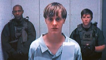 Dylann Storm Roof appears by closed-circuit television at his bond hearing in Charleston. (Reuters)