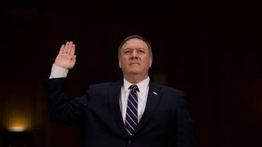 US Congressman Mike Pompeo, R-Kansas, is sworn in before testifying before the Senate (Select) Intelligence Committee on Capitol Hill in Washington, DC, January 12, 2017. (AFP)