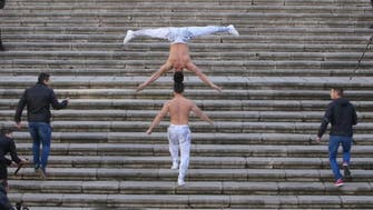Watch: Man breaks record as he climbs 90 steps balancing a man on his head