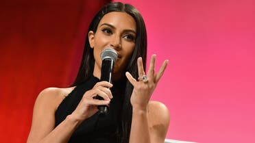 Kim Kardashian-West, wedding ring band detail, attends The Girls' Lounge dinner, giving visibility to women at Advertising Week 2016, at Pier 60 on September 27, 2016 in New York City 2