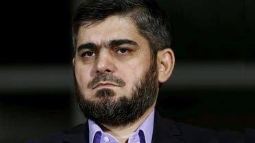 Mohammad Alloush of the Jaish al Islam faction and member of the High Negotiations Committee (HNC) attends a news conference after a meeting with U.N. mediator Staffan de Mistura during Syria Peace talks at the United Nations in Geneva, Switzerland, April 13, 2016. (Reuters)