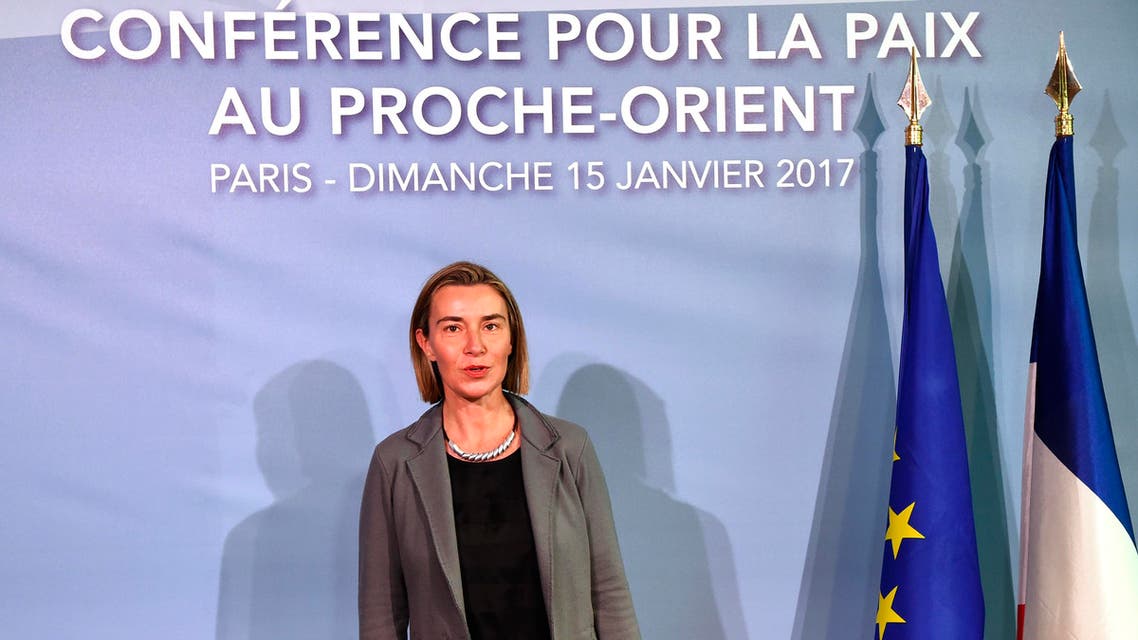 European Union Foreign Policy Chief Federica Mogherini arrives for the opening of the Mideast peace conference in Paris on January 15, 2017