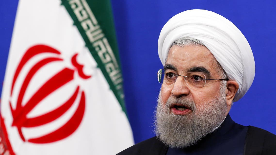 Iranian President Hassan Rouhani gives a press conference in Tehran on Jaunary 17, 2017, to mark the first anniversary of the implementation of a historic nuclear deal. AFP