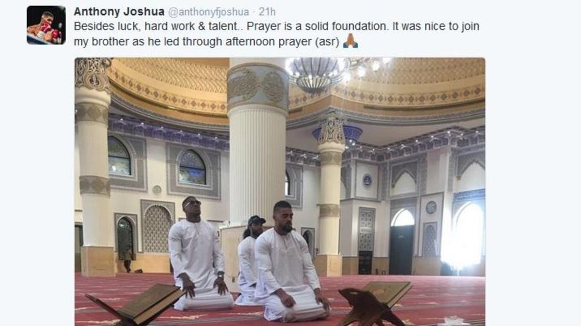 Anthony Joshua has previously said he does not follow any religion, but has an interest in them. (Twitter)
