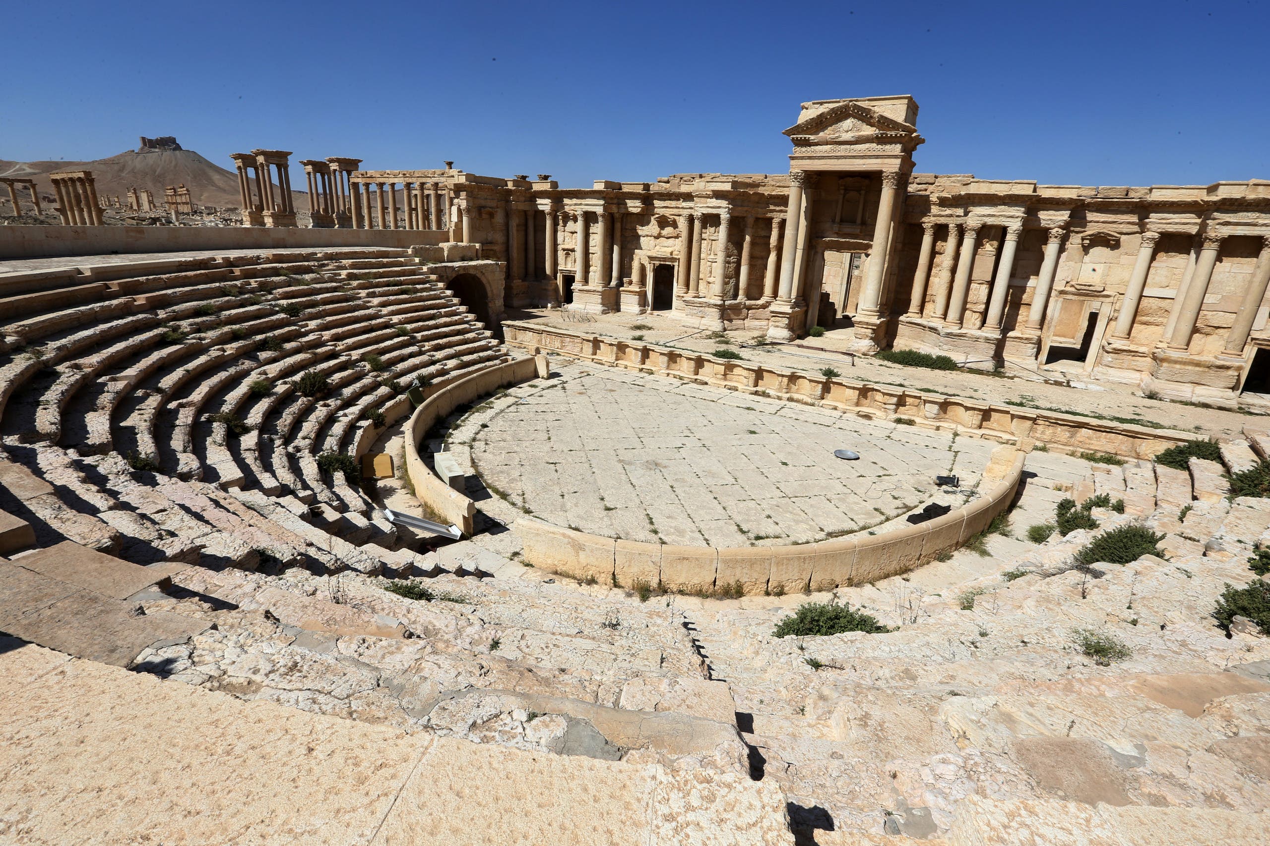 This file photo taken on March 31, 2016 shows the Roman Theatre in the ancient city of Palmyra in central Syria. (AFP)