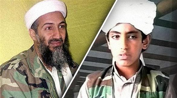 أسامة بن لادن وابنه حمزة