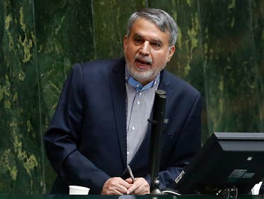 Newly nominated minister of culture Reza Salehi Amiri delivers a speech to the parliament in Tehran on November 1, 2016