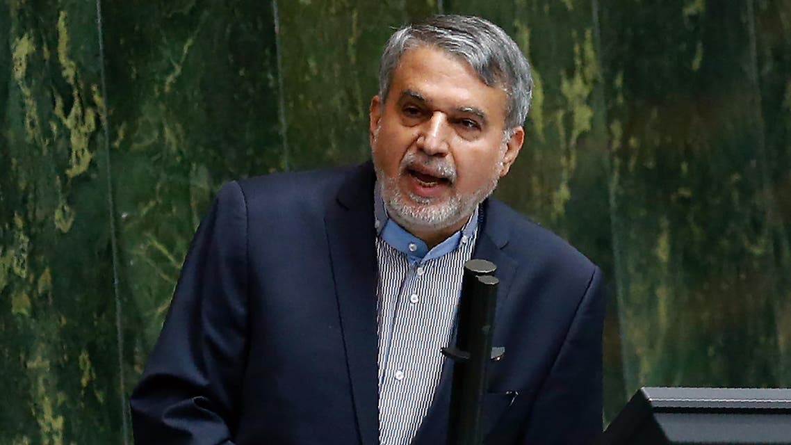 Newly nominated minister of culture Reza Salehi Amiri delivers a speech to the parliament in Tehran on November 1, 2016