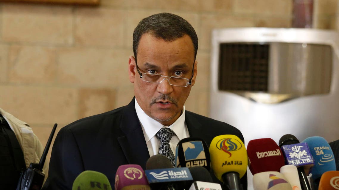 U.N. special envoy to Yemen, Ismail Ould Cheikh Ahmed speaks at a press conference in Sanaa, Yemen, Thursday, Jan. 14, 2016. (AP)