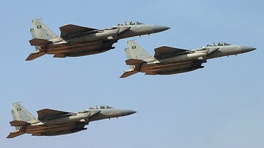 Jet fighters of the Saudi Royal air force performs during the graduation ceremony of the 83rd batch of King Faisal Air Academy (KFAA)