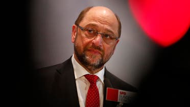 Former European Parliament president Martin Schulz addresses the media after a Social Democratic Party SPD parliamentary fraction meeting in Berlin, Germany, January 25, 2017. Reuters