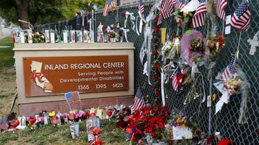 A memorial stands outside the Inland Regional Center (IRC) where 14 people were massacred last month by a married couple inspired by Islamist militants in San Bernardino, California, January 4, 2016. (Reuters)