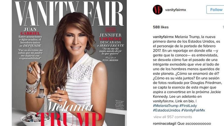 Vanity Fair Sparks Mexican Ire Over Melania Trump Cover Al Arabiya Vanity Fair Sparks Mexican Ire Over Melania Trump Cover