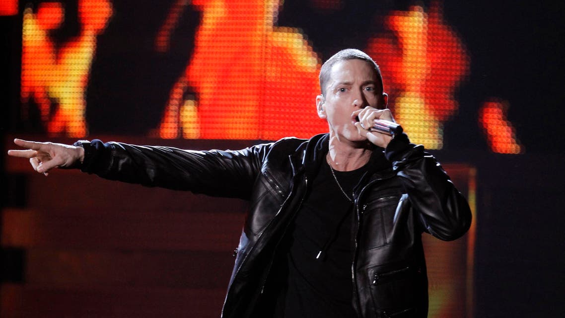 Eminem performs "Love The Way You Lie" at the 53rd annual Grammy Awards in Los Angeles, California, February 13, 2011. REUTERS/Lucy Nicholson (UNITED STATES - Tags: ENTERTAINMENT) (GRAMMYS-SHOW)