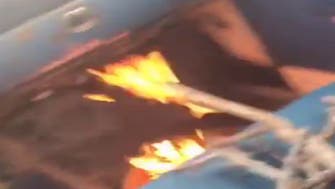 Video: Man starts fire in car to stay warm in Saudi Arabia