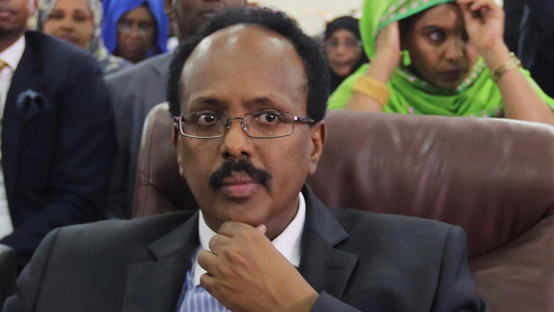 Somali Presidential candidate Minister Mohamed Abdullahi Farmajo follows the proceedings as lawmakers cast their ballot during the presidential vote at the airport in Somalia's capital Mogadishu, February 8, 2017. REUTERS/Feisal Omar TPX IMAGES OF THE DAY
