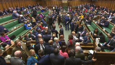 In a still image taken from footage broadcast by the UK Parliamentary Recording Unit (PRU) on February 8, 2017 members of parliament filter back into the House of Commons from the lobby during the process of voting on proposed ammendments to the Article 50 Withdrawl from the European Union Bill in central London on February 8, 2017