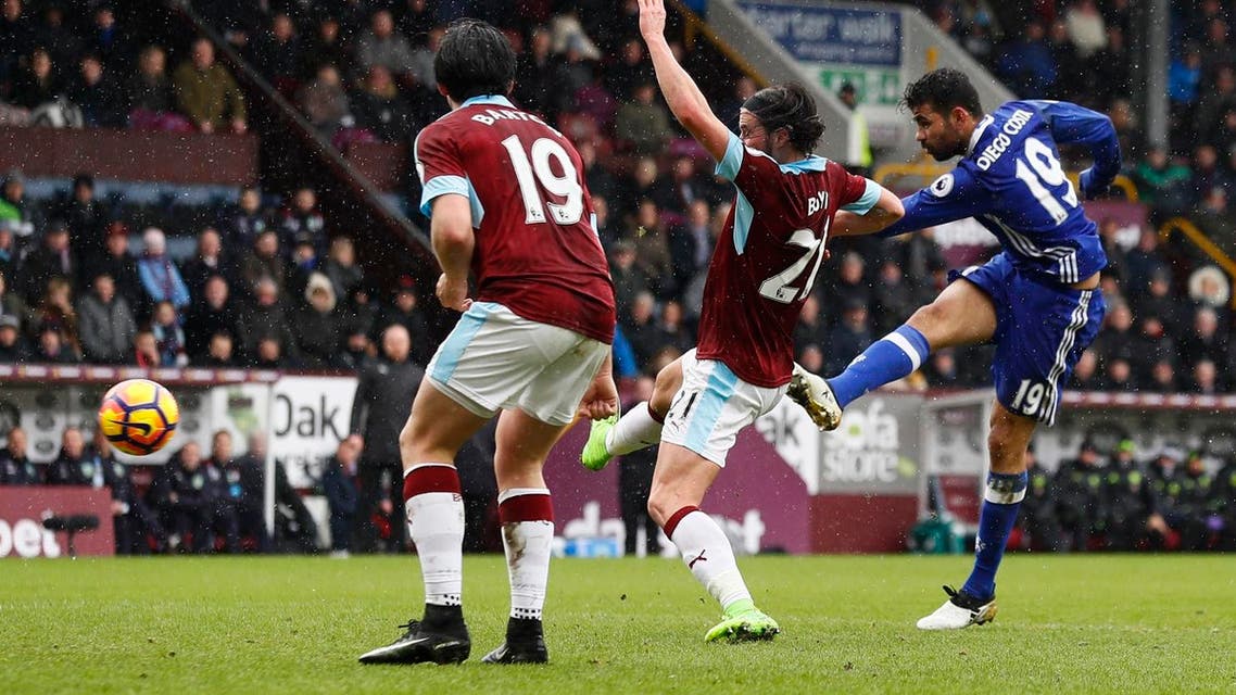 Chelsea striker Diego Costa playing against Burnley. Reuters