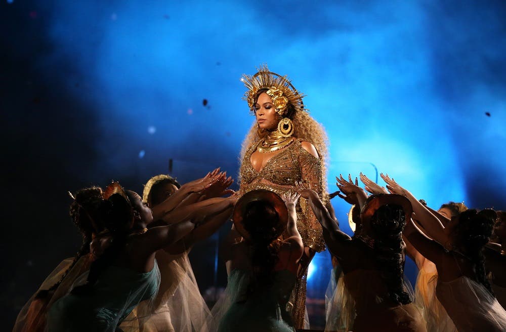 Beyonce chose not to play it safe, instead putting on an extravagant and abstract performance with touches of Indian spirituality and ancient Egypt. (Reuters)