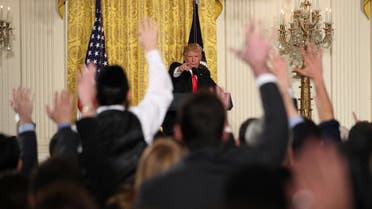 President Donald Trump calls on a reporter during a news conference, Thursday, Feb. 16, 2017, in the East Room of the White House in Washington. (Photo: AP/Andrew Harnik)