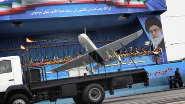 An Iranian-made drone is paraded during the Army Day celebrations in Tehran on April 18, 2010. (AFP)